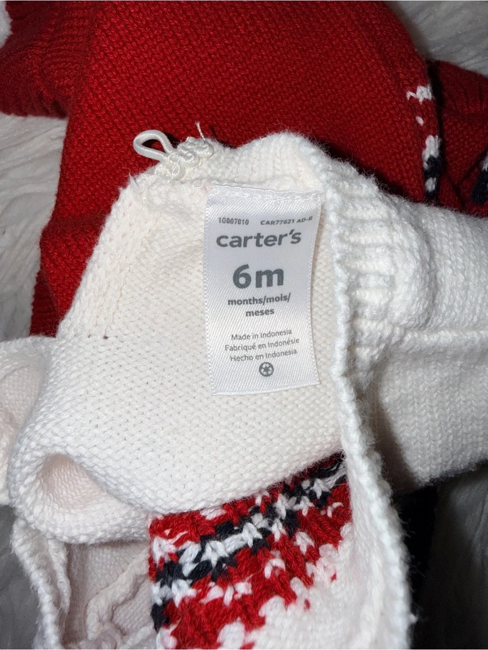Carter's Holiday sweater Red, White & Green Knit